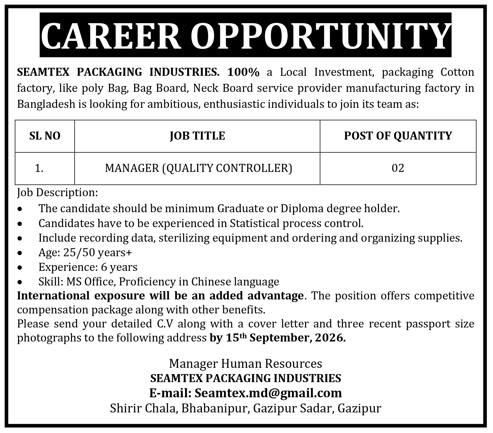 Job Circular