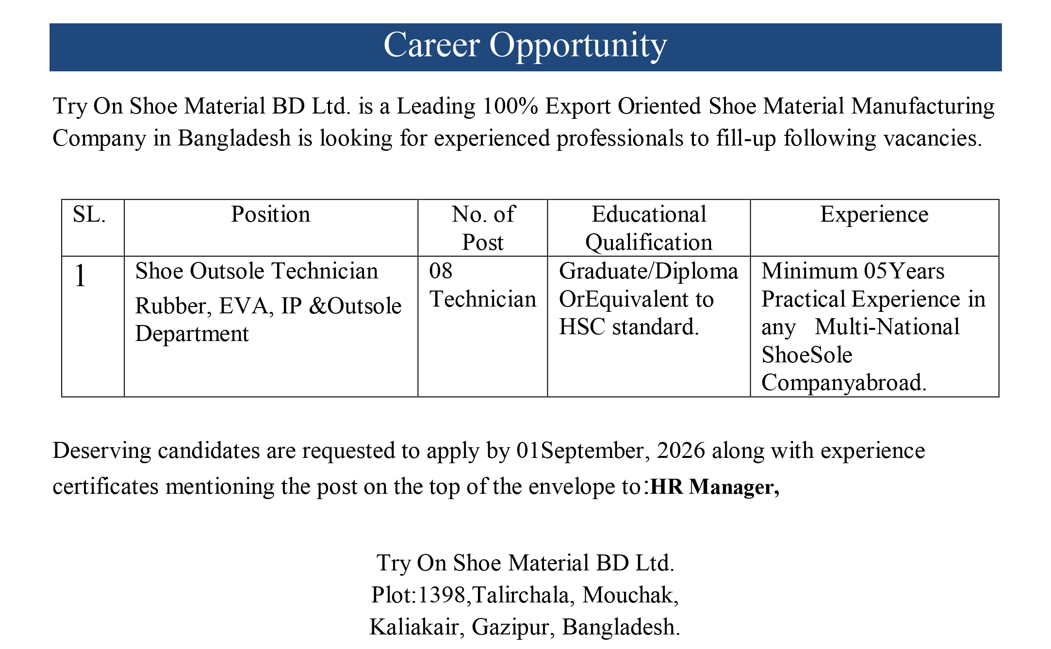 Job Circular