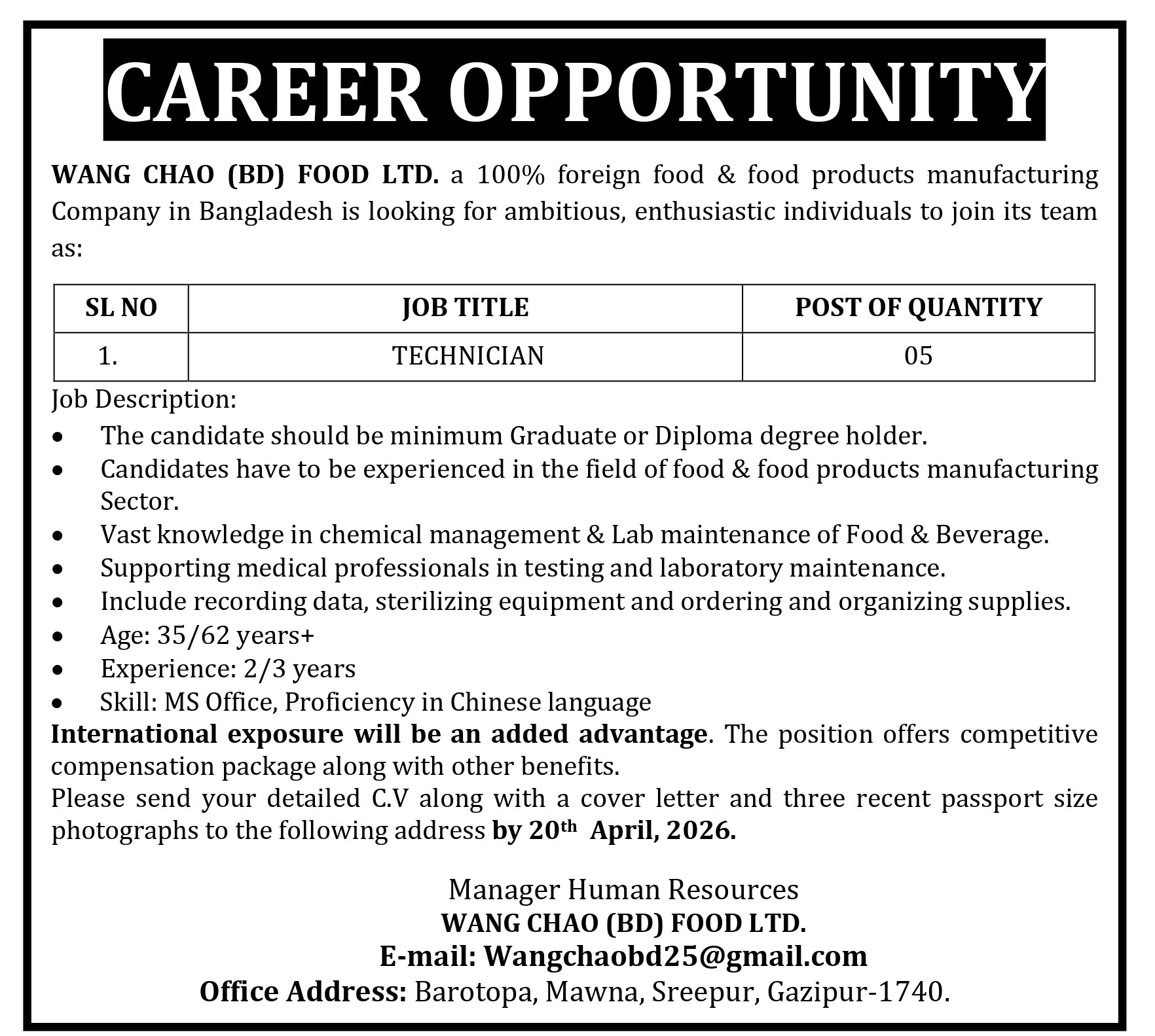 Job Circular